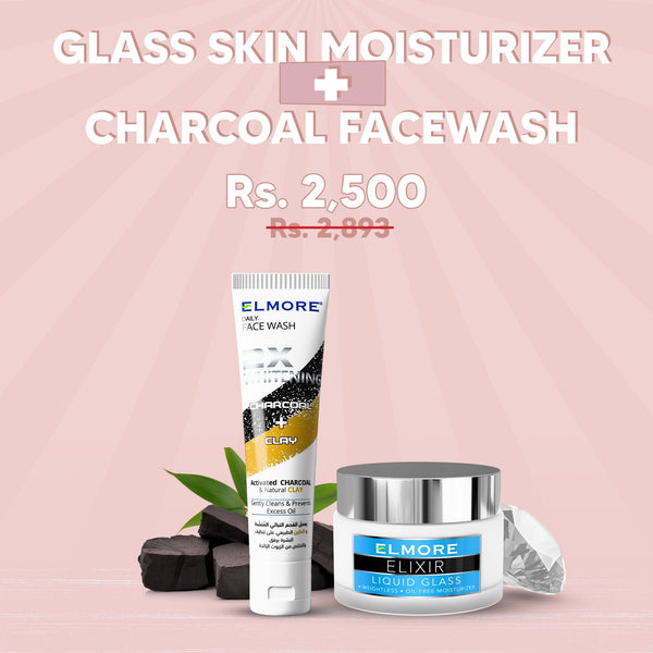 Elixir Glass Skin Moisturizer + Charcoal Facewash 100ml