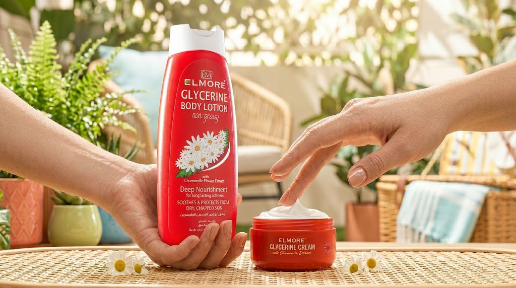 Elmore Body Lotion moisturizing skincare product for dry skin in Pakistan