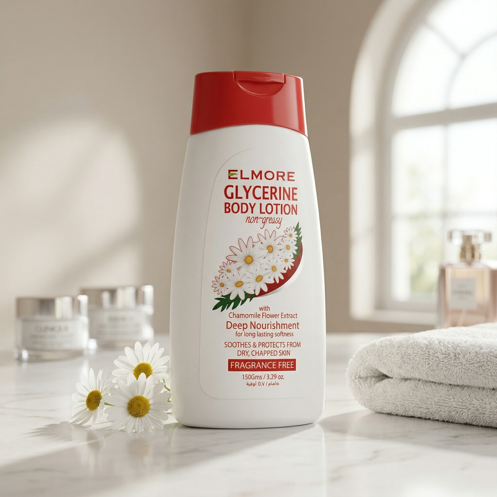 Elmore Fragrance-Free Glycerine Body Lotion for seasonal moisture care