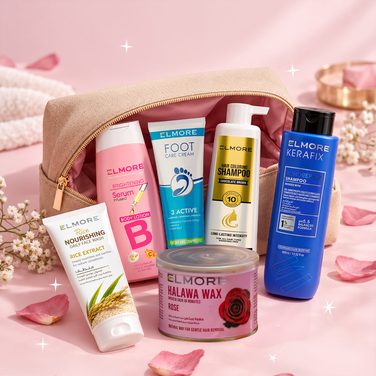 Elmore Luxury Bridal Glow Pack – Complete Hair Repair, Color & Skin Radiance Suite