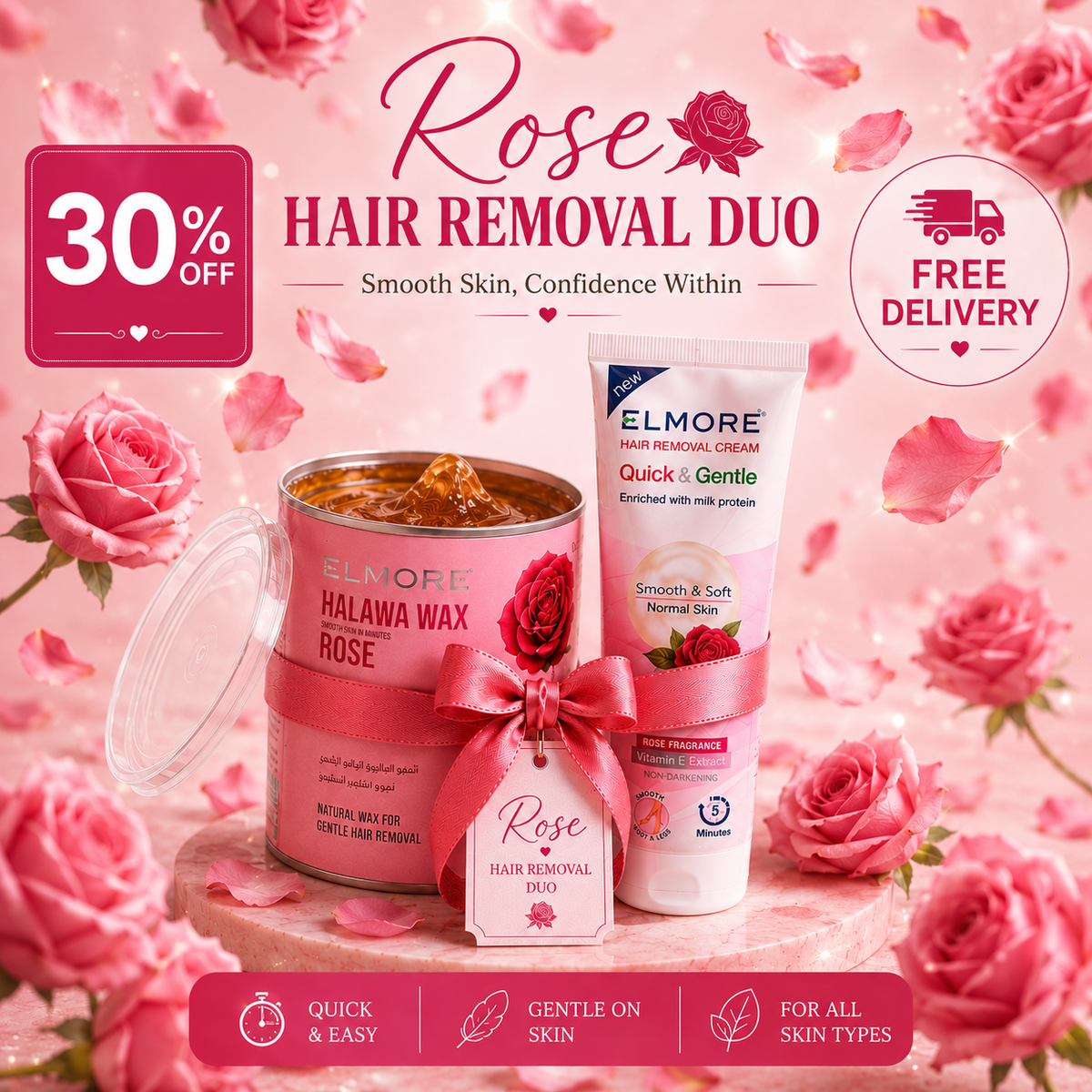 Rose Hair Removal Duo – Beauty bundle by Elmore