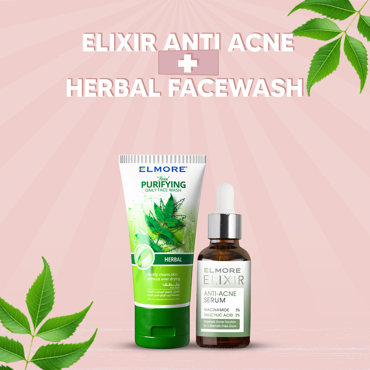 Elixir Anti Acne + Herbal Facewash – Beauty bundle by Elmore