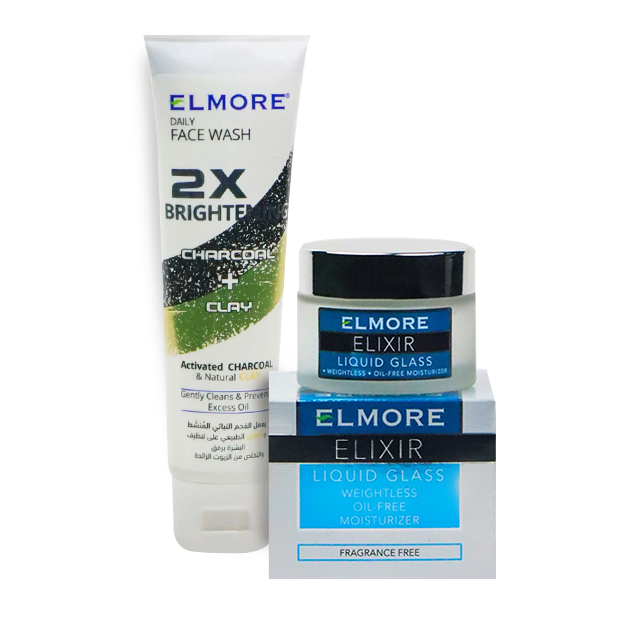 Elixir Glass Skin Moisturizer + Charcoal Facewash 100ml