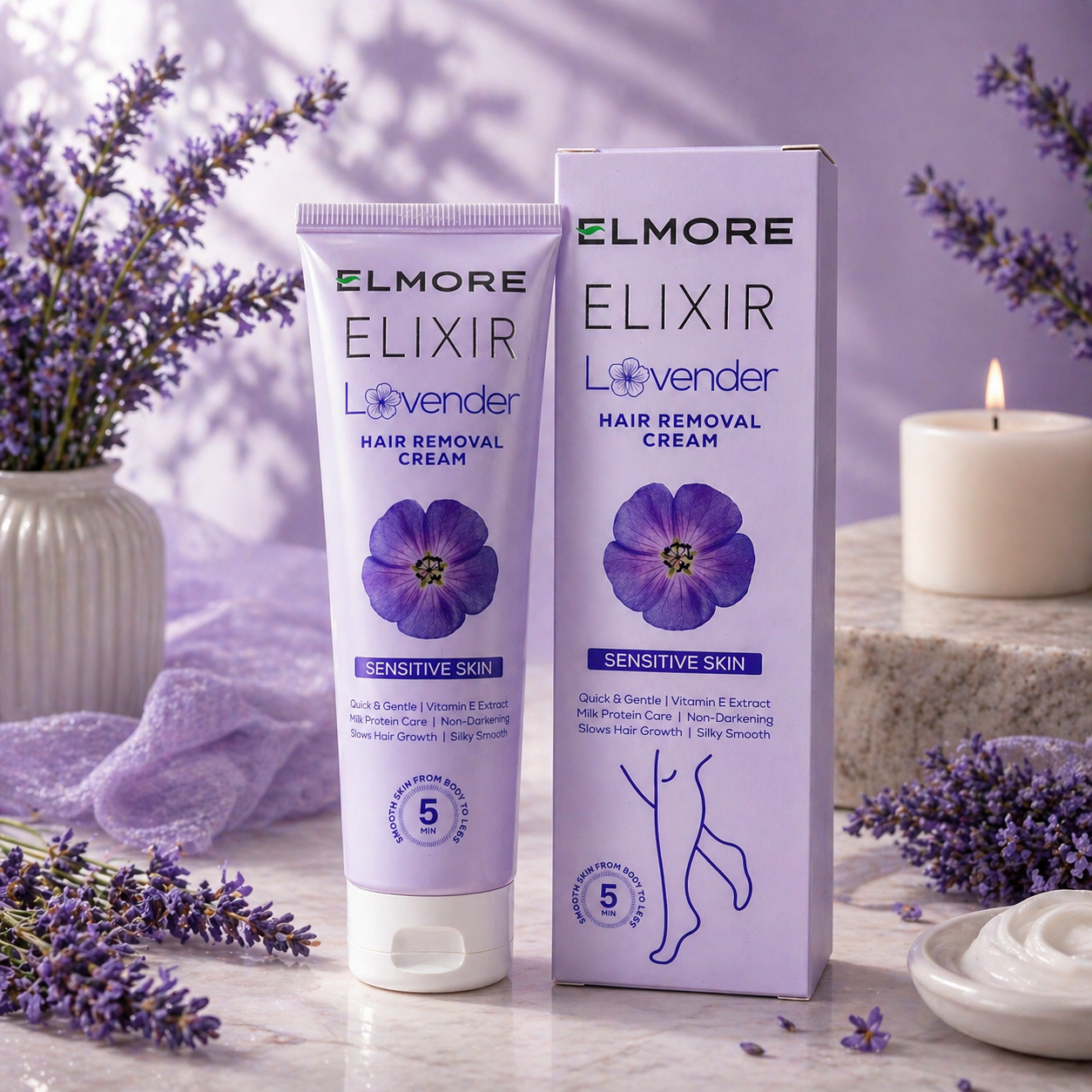 Elmore Elixir Lavender Hair Removal Cream 100ml