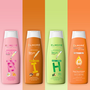 Elmore 4-in-1 Body Lotion Set – Brighten, Hydrate, Nourish & Glow – Beauty bundle by Elmore