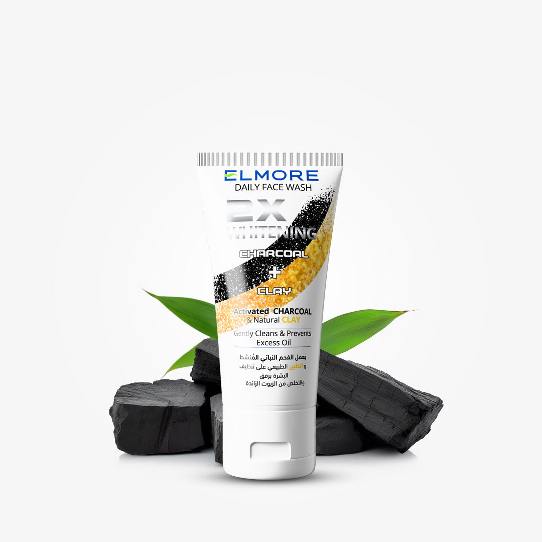 Elmore Charcoal + Clay 2X Whitening Daily Face Wash