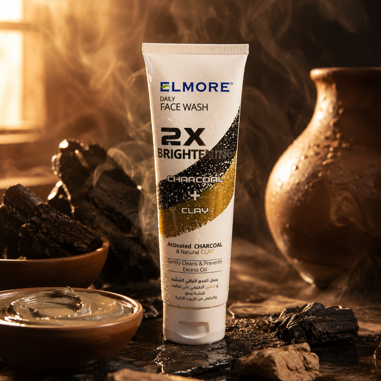 Elmore Charcoal + Clay 2X Whitening Daily Face Wash