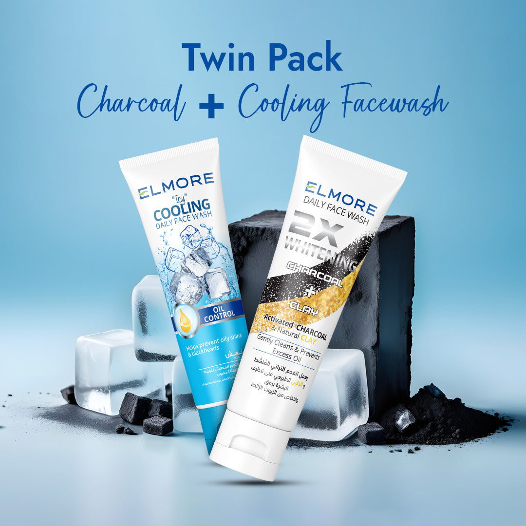 Elmore Twin Pack Cooling & Charcoal Face Wash
