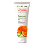 Elmore Vitamin C Glowing Daily Face Wash tube with Aloe Vera Extract on a white background.
