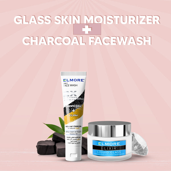 Elixir Glass Skin Moisturizer + Charcoal Facewash 100ml