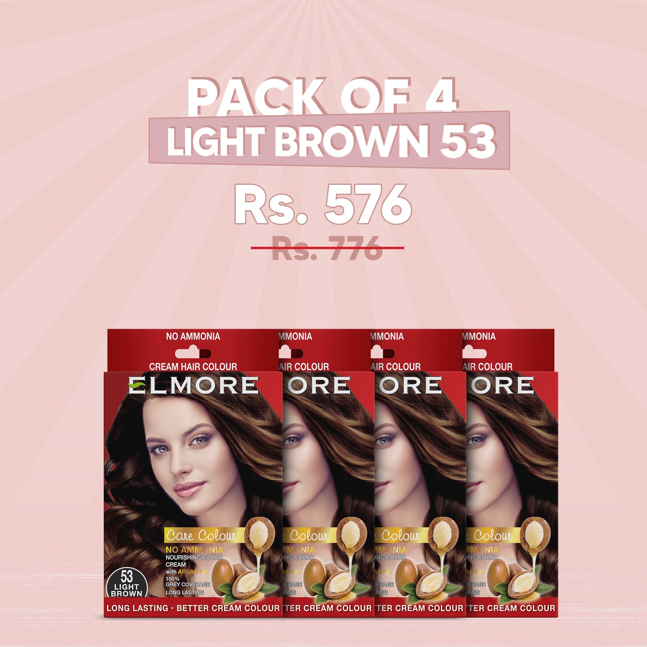 Elmore Pack of 4 (Light Brown)