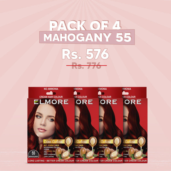 Pack of 4 Hair Color Mahogany 55