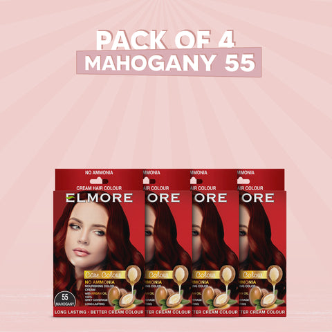 Pack of 4 Hair Color Mahogany 55