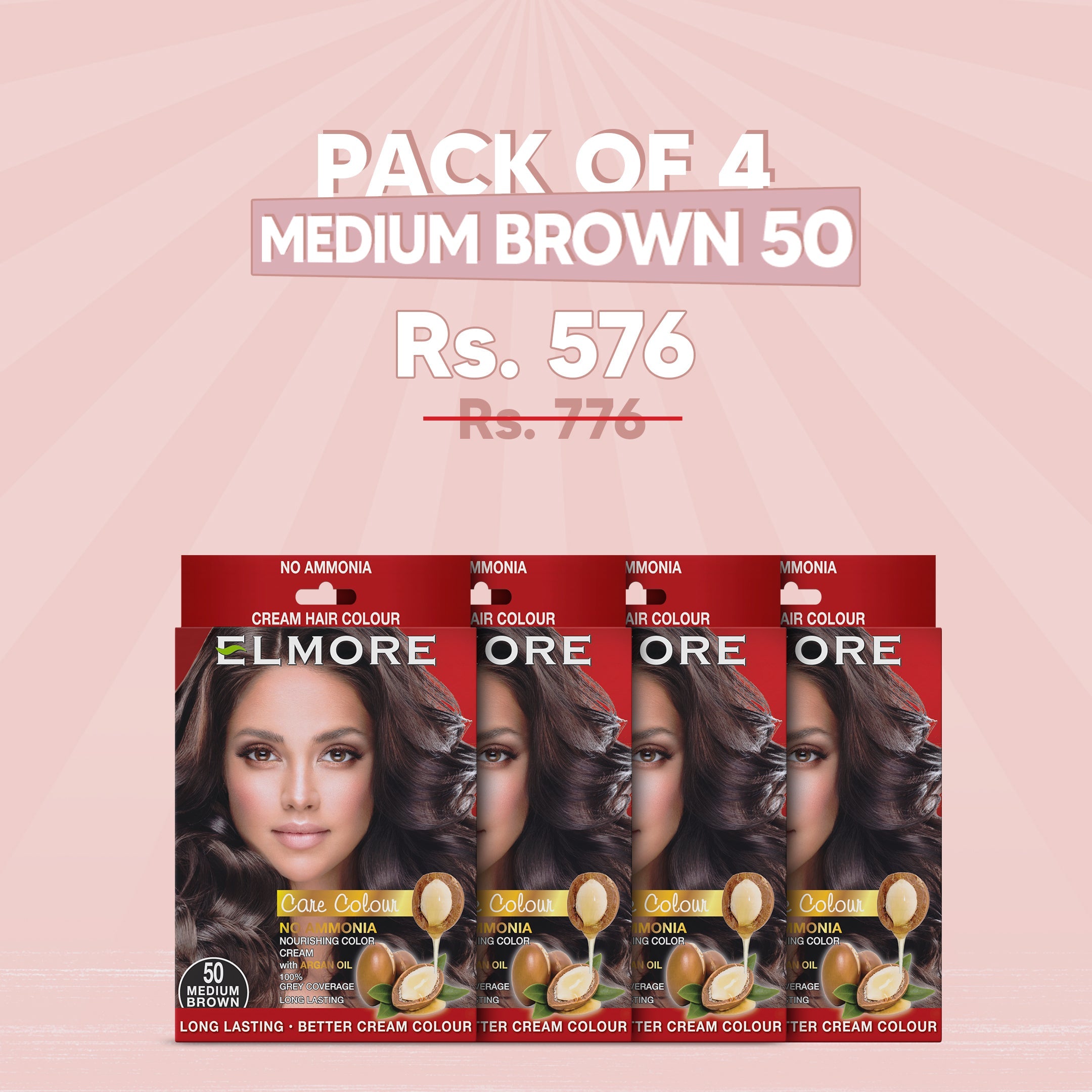 Elmore Pack of 4 (Medium Brown)