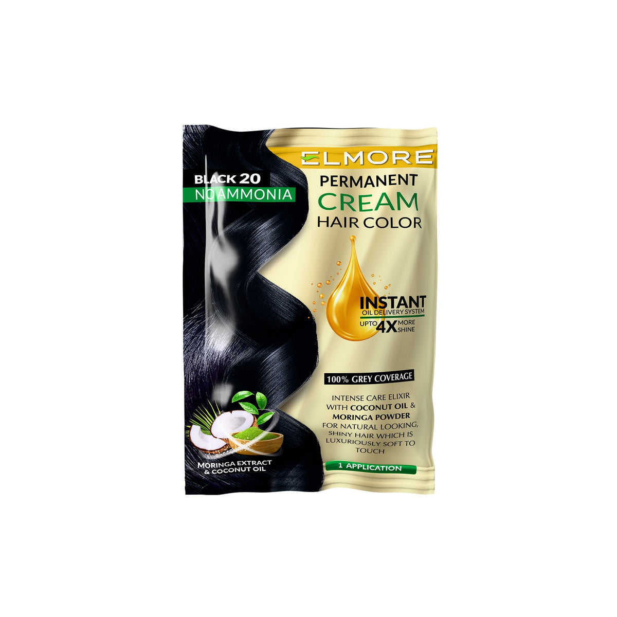 Elmore Advanced Cream Hair Color 20 Black – Hair color by Elmore – product view 2