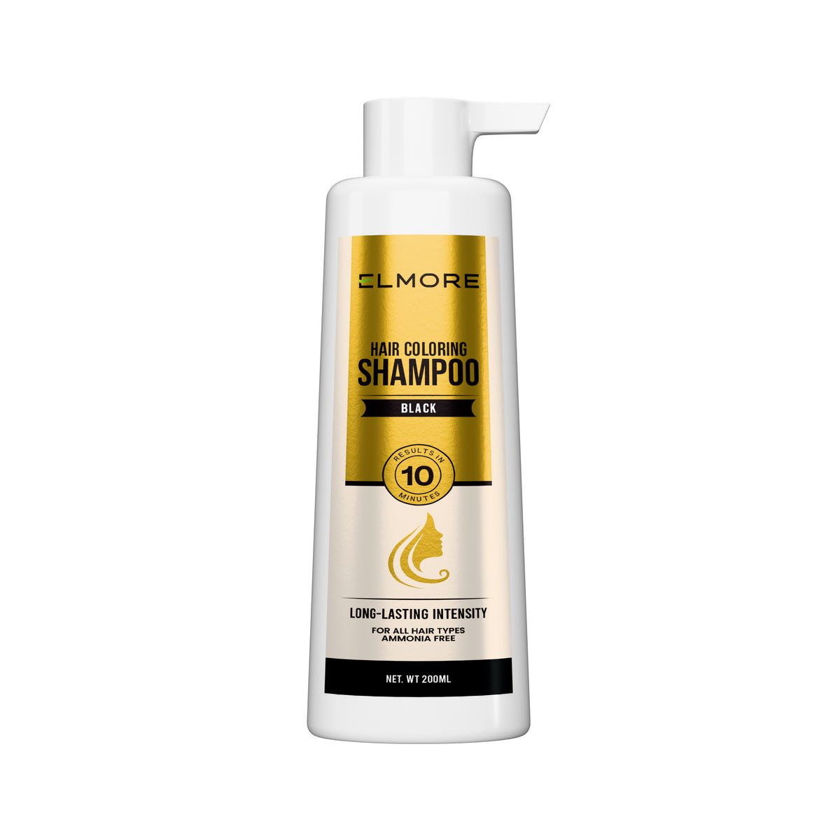 Elmore Hair Coloring Shampoo – Black 200ml – Hair coloring shampoo by Elmore – product view 3