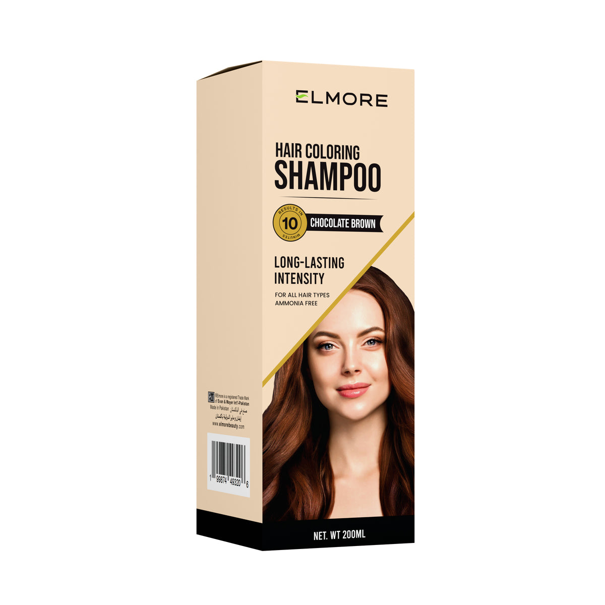 Elmore Hair Coloring Shampoo – Chocolate Brown – Hair coloring shampoo by Elmore – product view 4