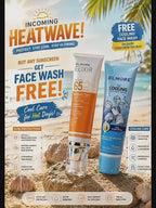 Heatwave Protection Deal with SPF 65 Sunscreen and Free Cooling Face Wash by Elmore